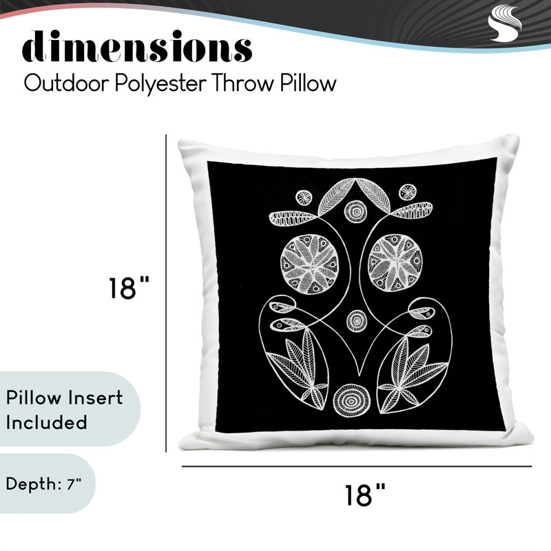 Coussin extérieur Swirling Elementals, 18 pi x 7 po x 18 po, Noir élémentaire tourbillonnant noir