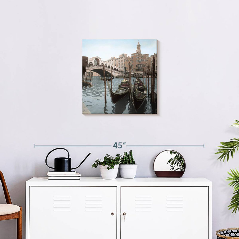 Rialto Bridge Gondolas, 20" H x 20" W