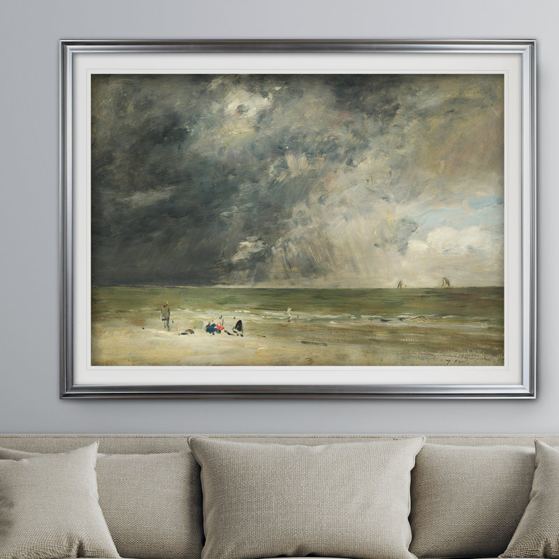 «The Beach at Trouville» par Claude Monet, impression, Argent, H 31 po x l 43 po x P 1,5 po