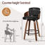 Swivel Upholstered Counter Stool with Metal Frame-1975292759