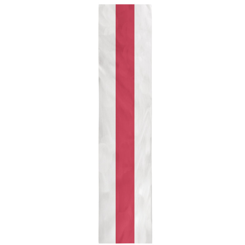 Detroit Table Runner, 72" x 16", White/Red/White, Cotton Blend