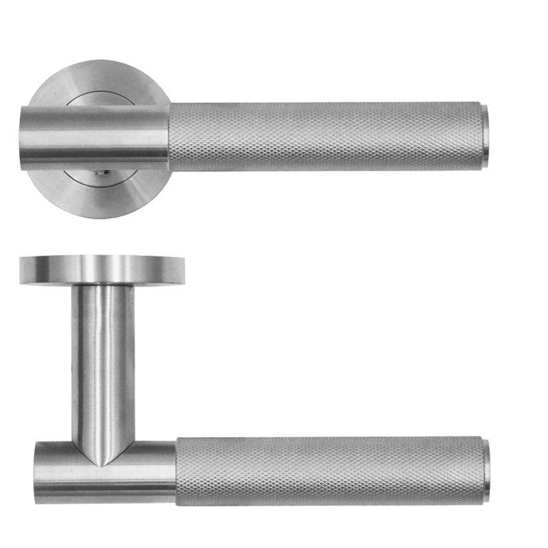 Orta Lock Door Handle, Stainless Steal (Satin)