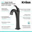 Ensemble de lavabo vasque de salle de bain en céramique blanche avec robinet KRAUS Elavo-35678464