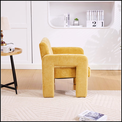 Fauteuil individuel moderne, minimaliste et décontracté pour salon, chambre et bureau, avec un revêtement rembourré confortable et un style nordique