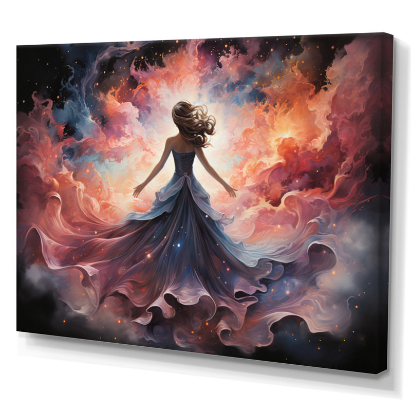 «Marlyin Galaxy Celestial Dance Woman», reproduction, H 30 po x l 40 po x P 1,5 po, Toile tendue
