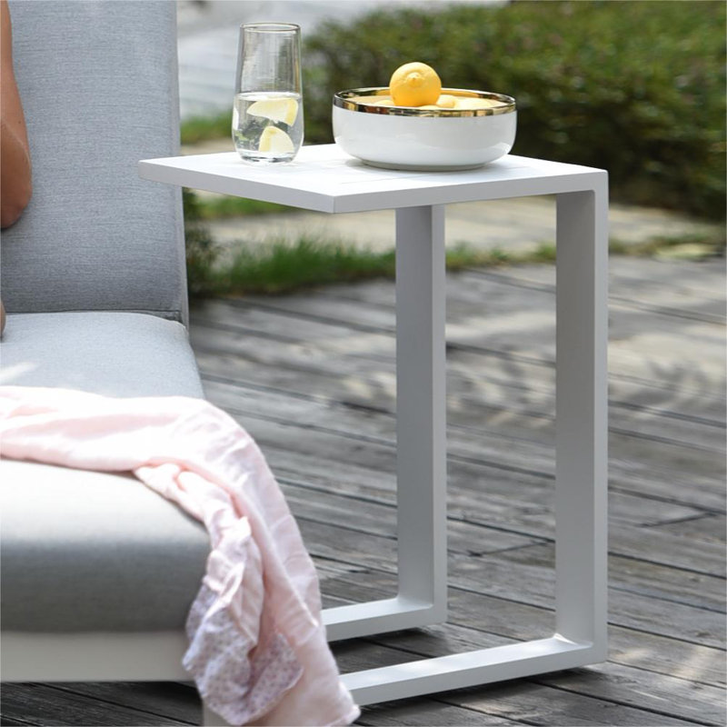 Misleh Rectangular 40Cm L Side Table, White