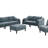 6Pcs Modular Sofa Set 4X One Arm Chairs 1X Armless Chair 1X Ottoman Living Room Furniture Mineral Color Morgan Fabric-1149048297