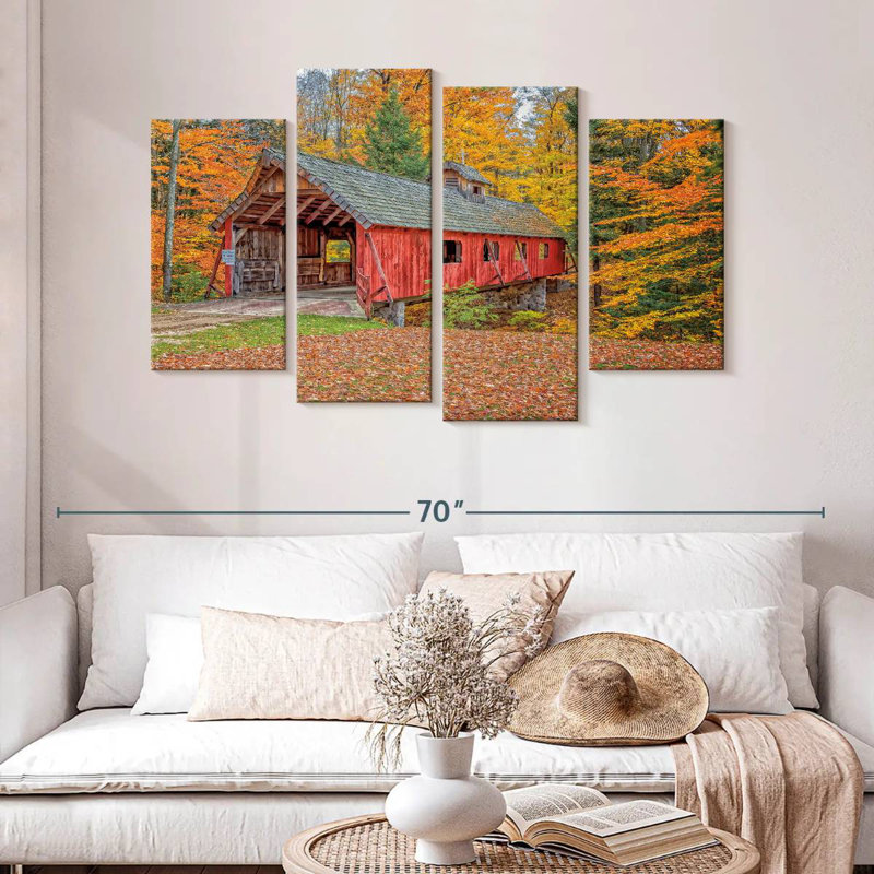 Lilie Loon Song Covered Bridge, 32"H x 52"W