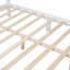 Cadre de lit plateforme grand lit en bois, lit plateforme de style rétro avec support en lattes de bois, blanc-1411908830