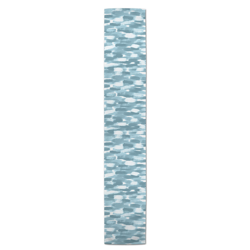 Chemin de table Maribeth, 72 po x 16 po, Bleu ciel, Abstrait