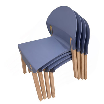 4-Pack Chairs – Oak Wood Legs & Seat, Indoor Dining & Living Room Furniture Set