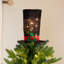 Chapeau de sapin de Noël noir 9,25 "avec lumières claires