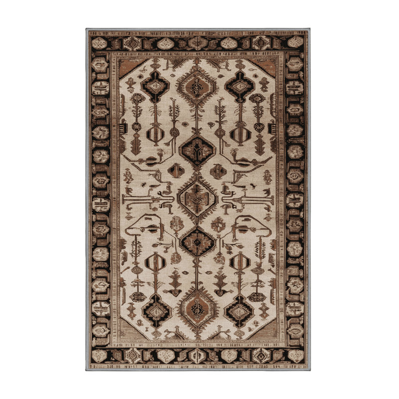 Machine Washable Persian Gray Area Rug, Rectangle 2' x 3'