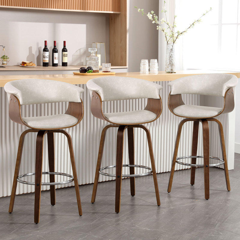 Tabouret de bar et de comptoir pivotant Draymond, Tabouret de bar (siège d'une hauteur de 28,7 po), Beige