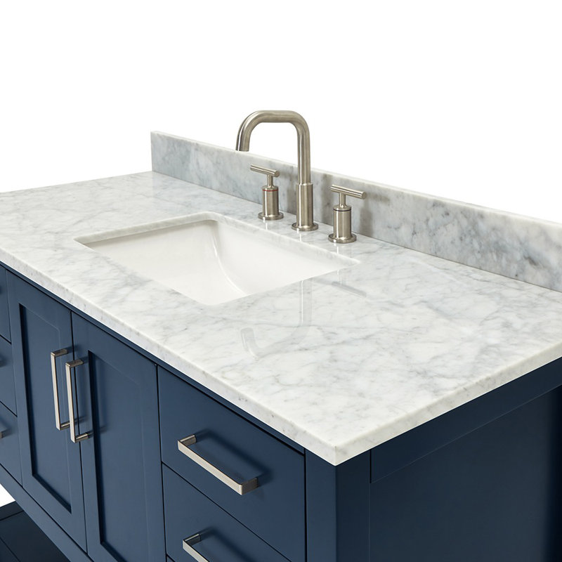 Magnolia Bath Vanity Rectangular Basin S061SCW2R, Rectangular, Midnight Blue, 49"