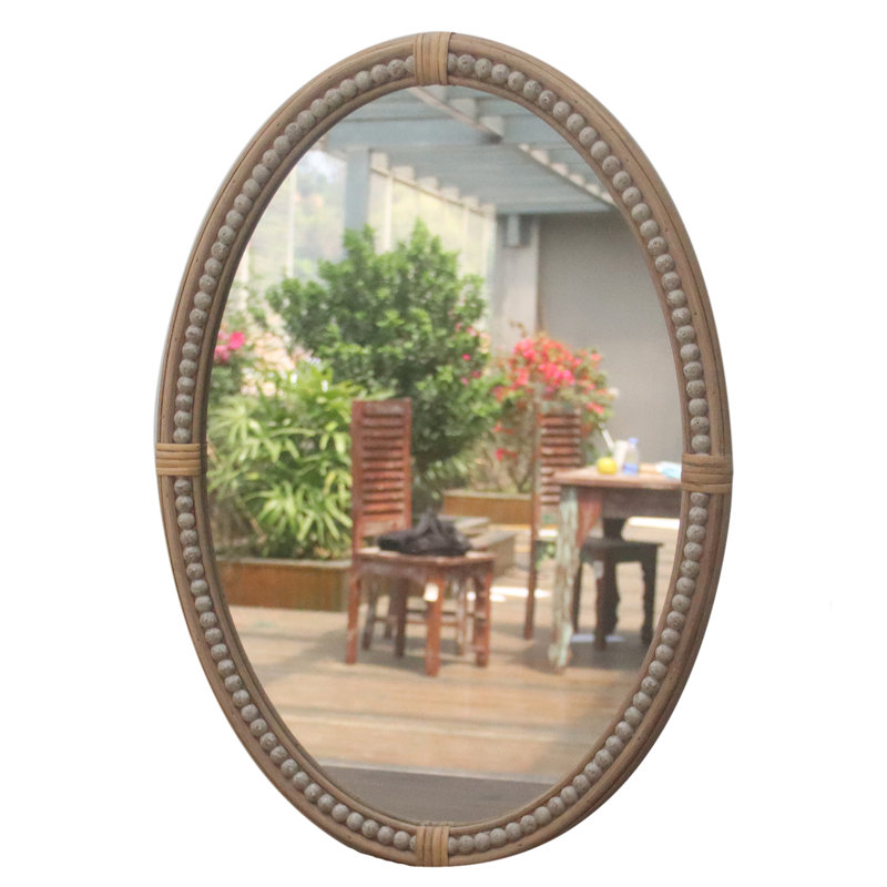 Malathi Rattan Oval Wall Mirror