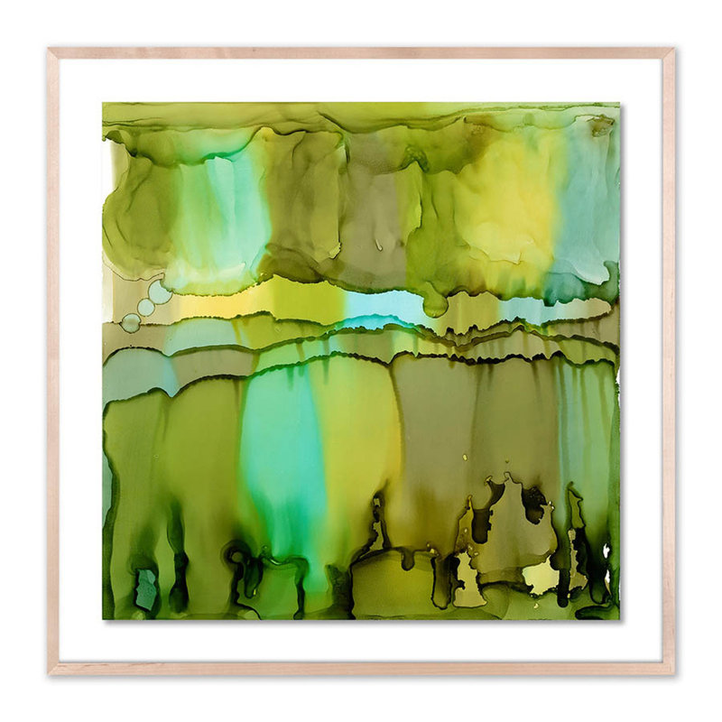 Rewriting The Path I Print by Julie Pelaez, 40" H x 40" W x 2.5" D, Natural