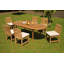 Midcre Outdoor Teak Dining Set-2140636844-2119722999
