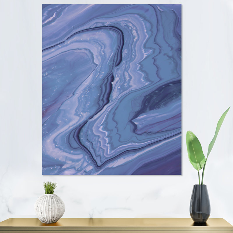 Marbre mauve luxueux, art mural moderne sur toile, Toile tendue, H 8 po x l 12 po x P 1 po