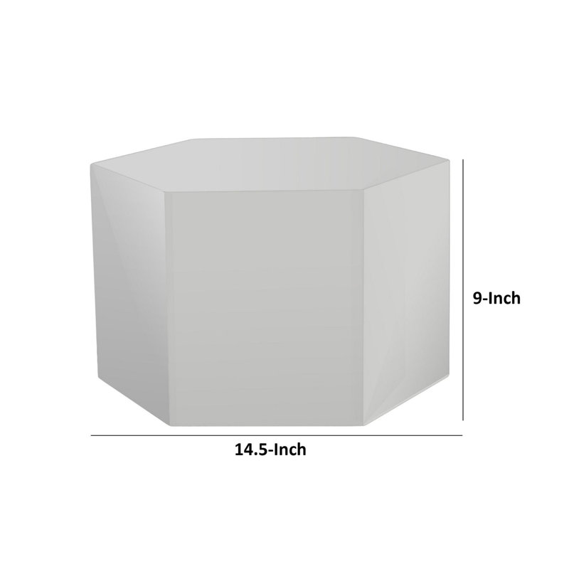 Table de bout modulaire Madylynn 15 po, petite, brillante, gris clair