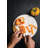 Anolon Pantryware White Marble and Teakwood Round Cutting and Serving Board, 10-Inch