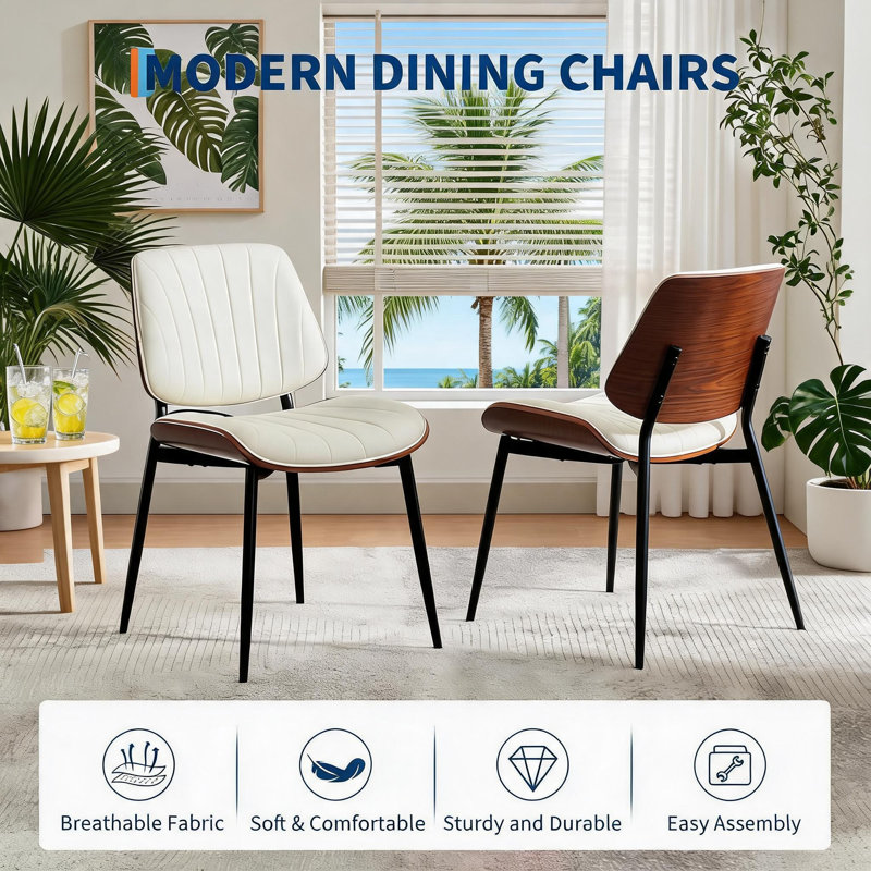 Upholstered Side Chair in White