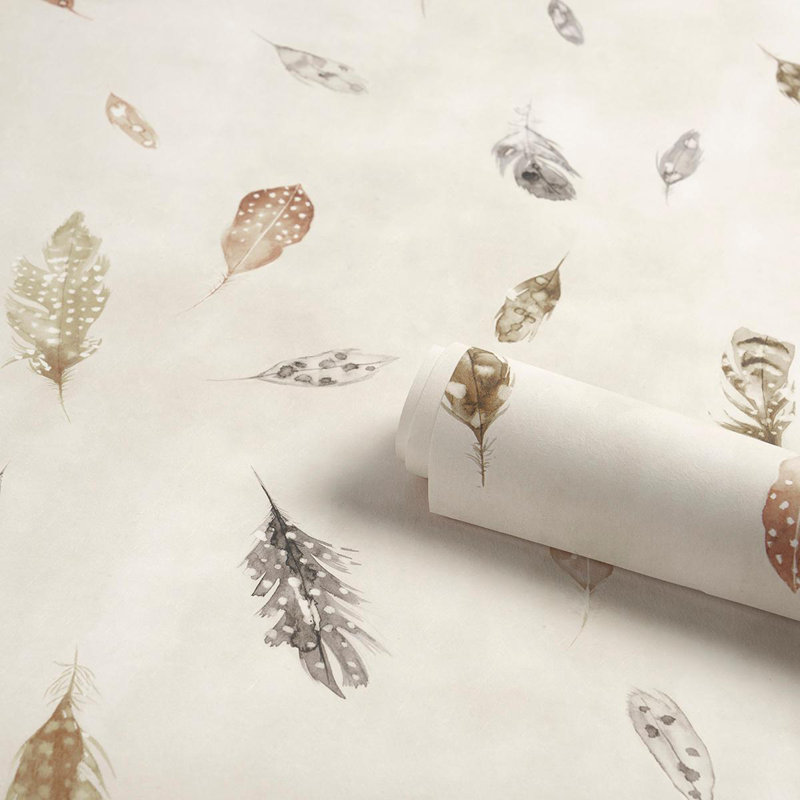 Woodland Feathers Wallpaper, Autumn