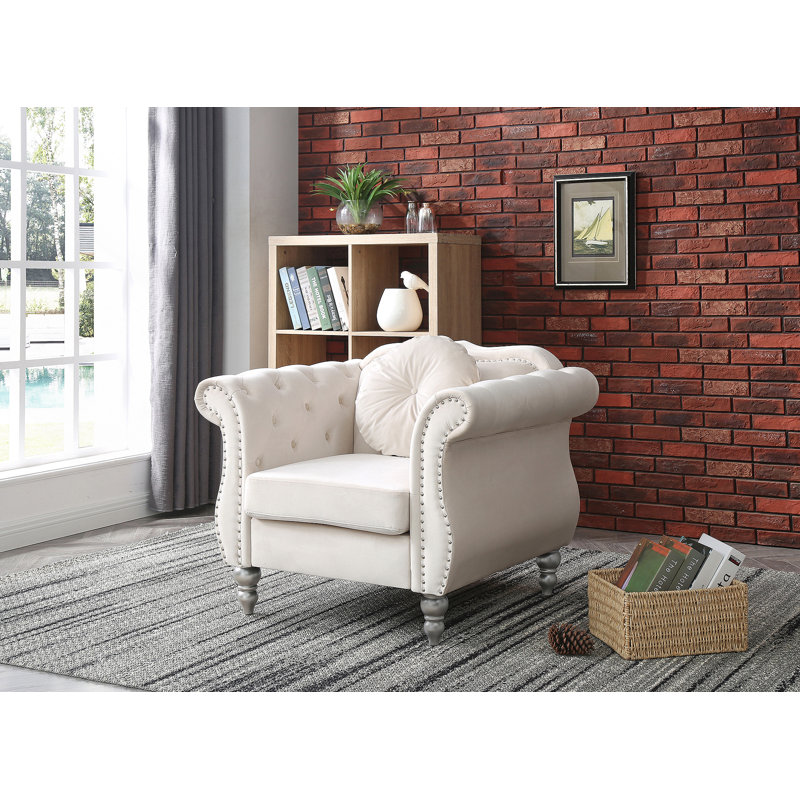 Élégant fauteuil transitionnel évasé ivoire, Ivory