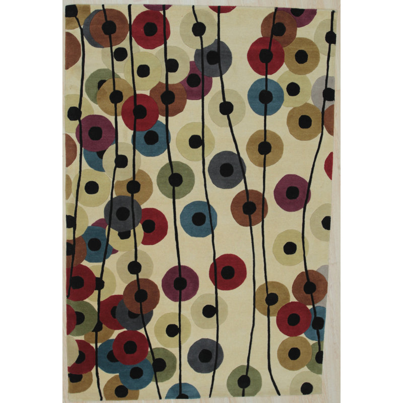 Tapis multicolore à rayures transitionnelles Modern Artai