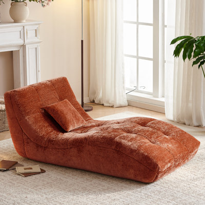 Chaise longue, canapé inclinable rembourré moderne, avec dossier incurvé