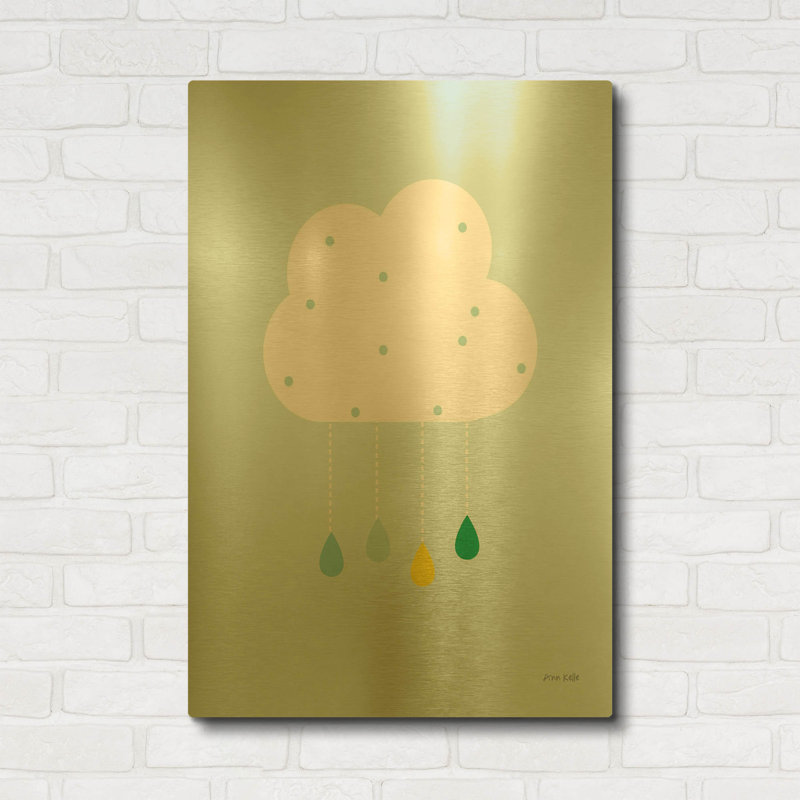 «Cloud II» par Ann Kelle, art mural en métal doré, 24 po x 36 po, 24 po x 36 po