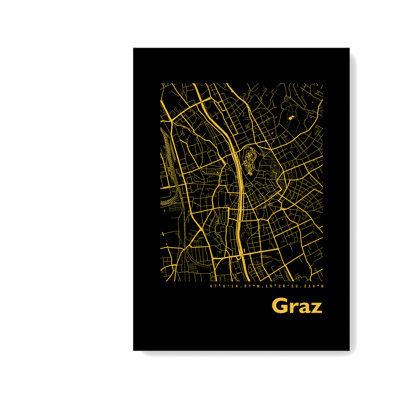 Graz Map - Single Picture Frame Print