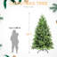 9ft Tree With 2435 Mixed Pe And Branch Tips, Hinged Design For Quick Assembly, Heavy Metal Stand Classic Christmas Pe+ Branches Effortless Setup, Support