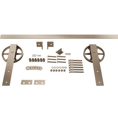 Premium Wagon Wheel Strap Standard Single Barn Door Hardware Kit