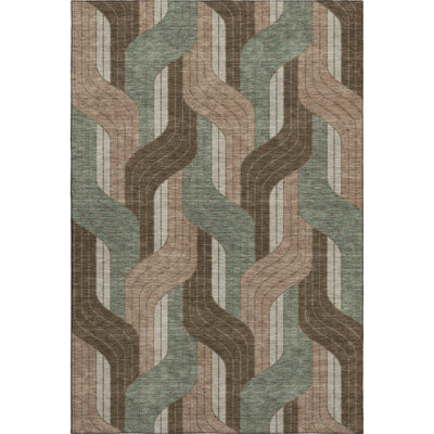 Premium Machine Washable Mayfield AMF2422 Striped Rug