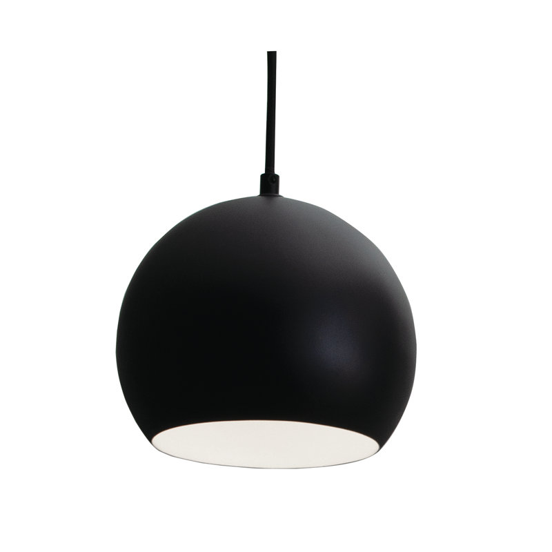 Luminaire suspendu sphère 1 lumière Kanisha, H 7,87 po x l 6,3 po x P 6,3 po, Noir