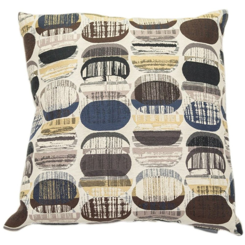 Coussin décoratif géométrique plumes Bencomo, Granit