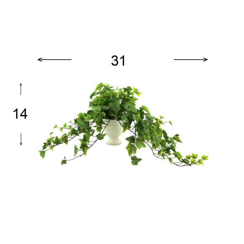Verdant Vines Faux Ivy Plant in Ceramic Vase