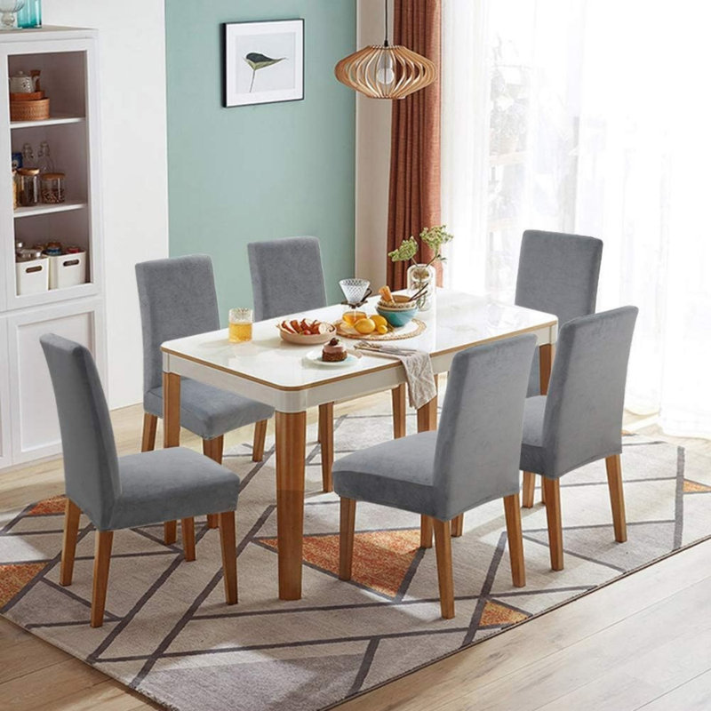 Polyester Box Cushion Dining Chair Slipcover
