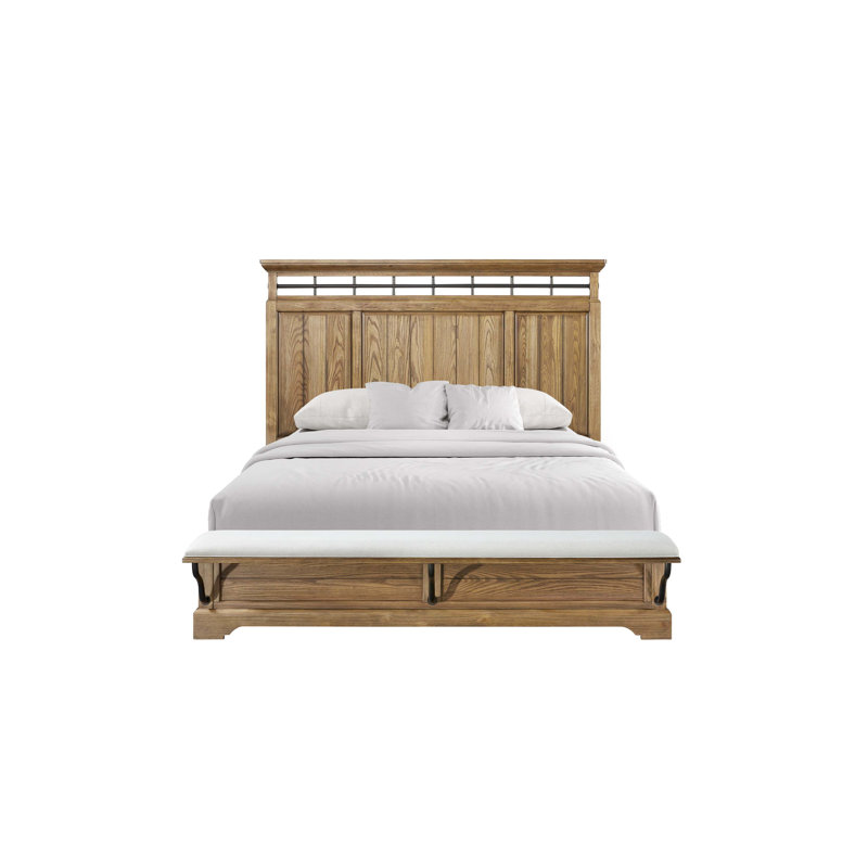 Lit à panneau avec banc, Très grand lit