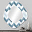 Contemporain blanc et gris Chevron I - miroir asymétrique à chevron unique, grand miroir mural de forme unique blanche, impression d'art en métal-107229852