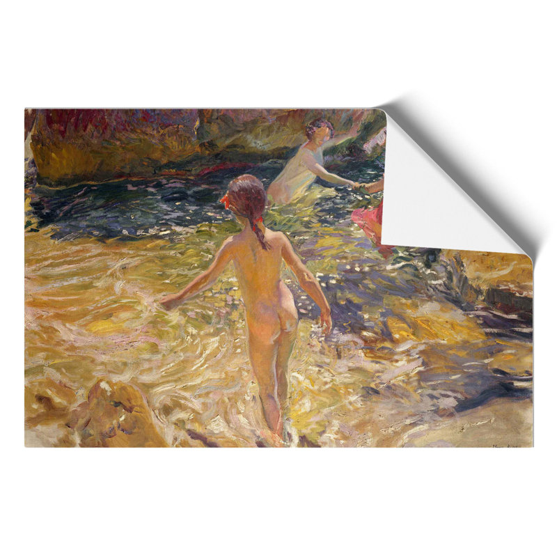 Swimming In The Sea by Joaquin Sorolla Y Bastida - No Frame Painting, 42cm H x 59cm W x 0.1cm D