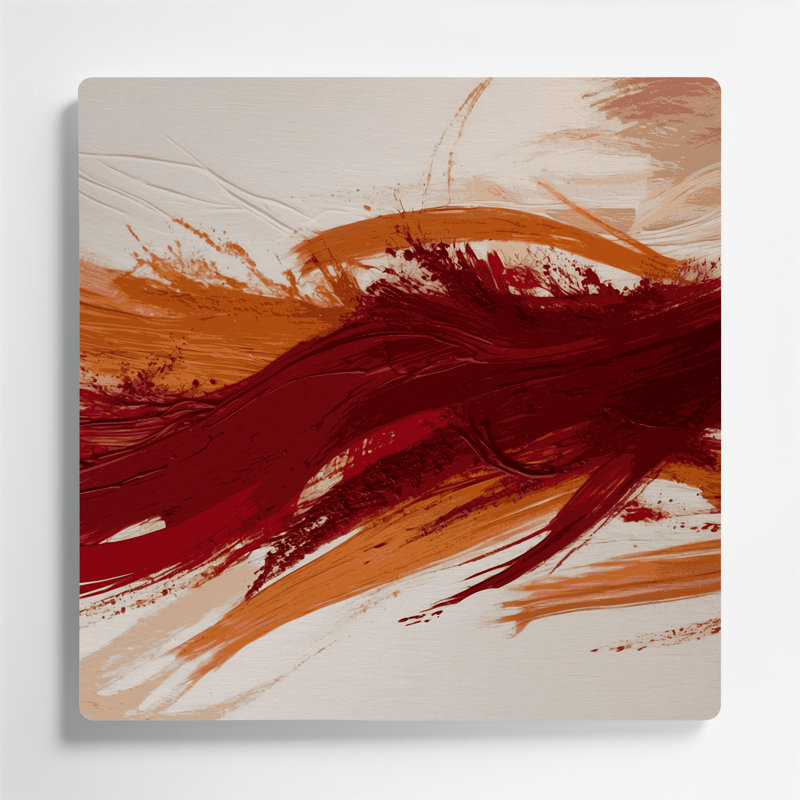 «Lyrical Abstraction 4», art mural en métal beige, H 12 po x l 12 po
