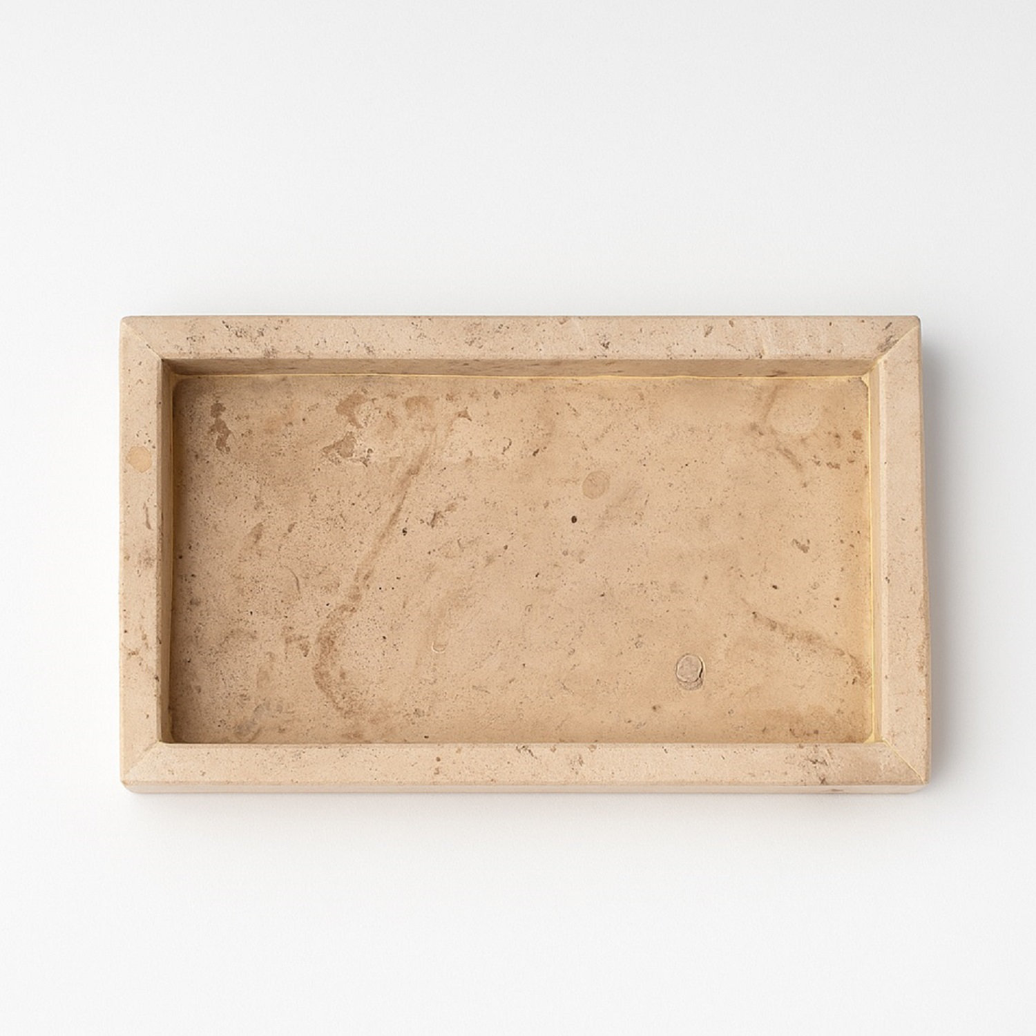 Travertine Decorative Tray, 1.5" H x 9.75" W x 6" D