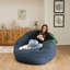 Pouf Big Joe Cloudberry, assise structurée en mousse, motif bouclé Teddy, bleu ardoise, pour adultes-118316755-134924385