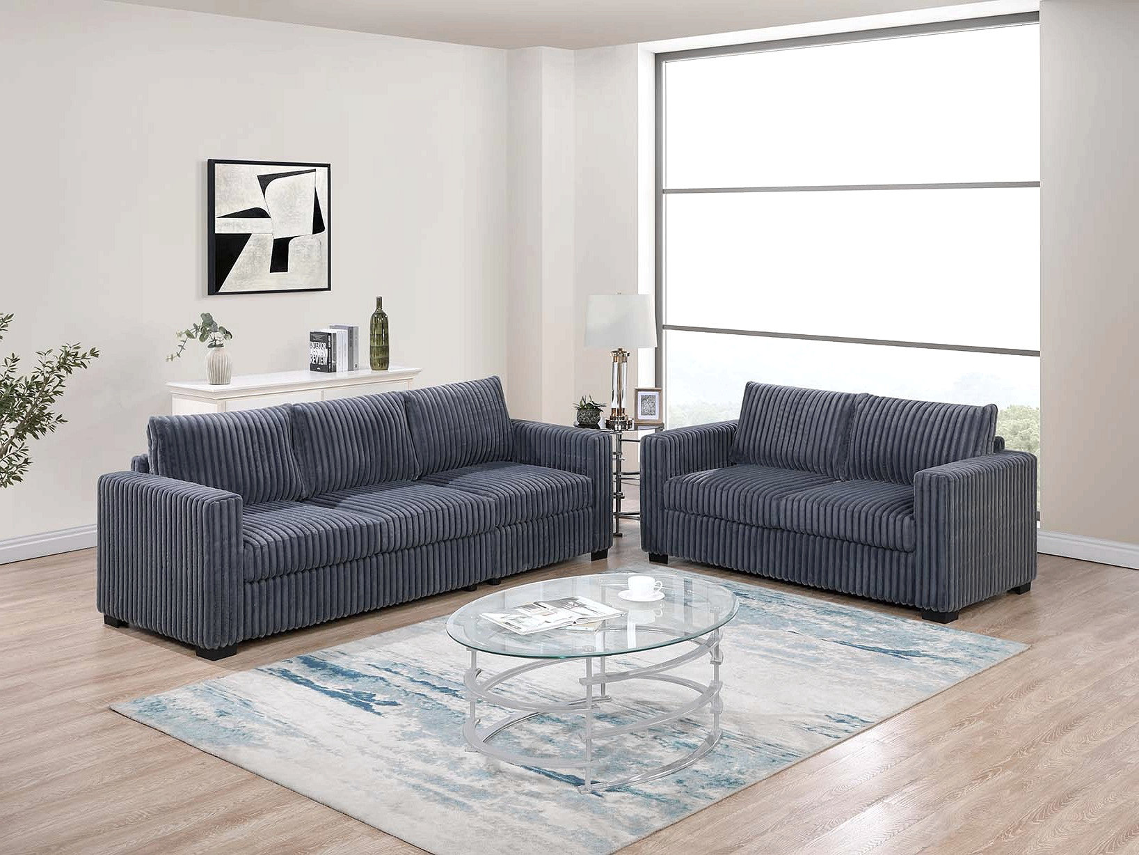 Red Barrel Studio Classic Luxurious Milk Colour Sofa And Loveseat Plush ...