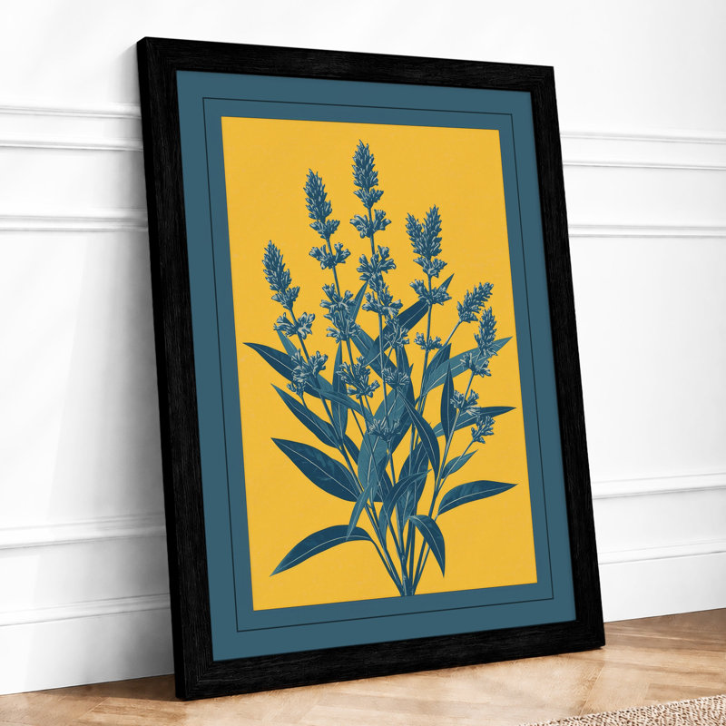Flowering Spikes Botanical - Framed Print, A3 - 42.0 x 29.7 cm, Black