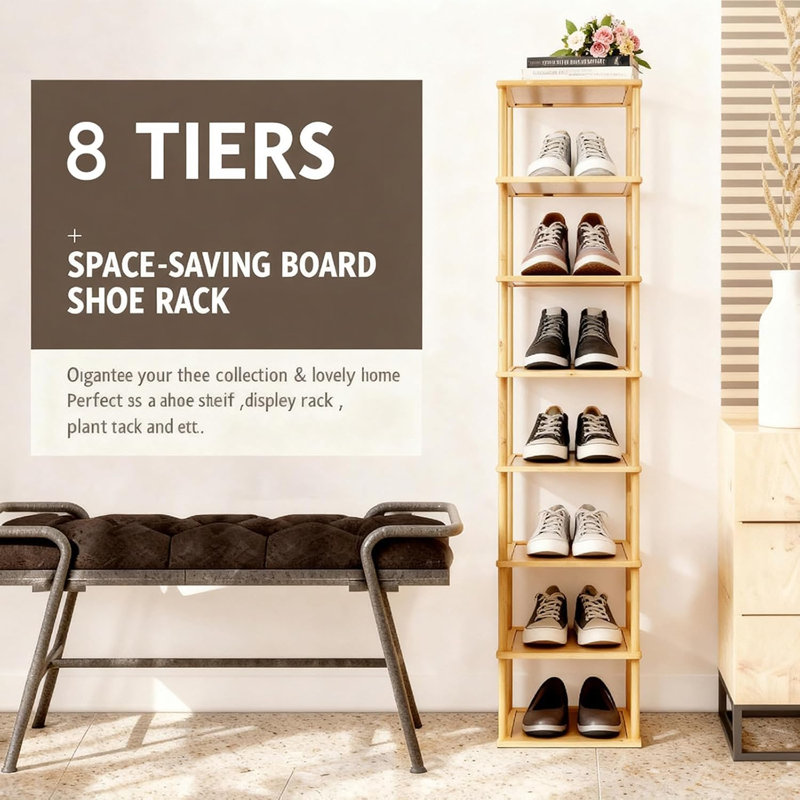 8 Tier Bamboo Shoe Rack