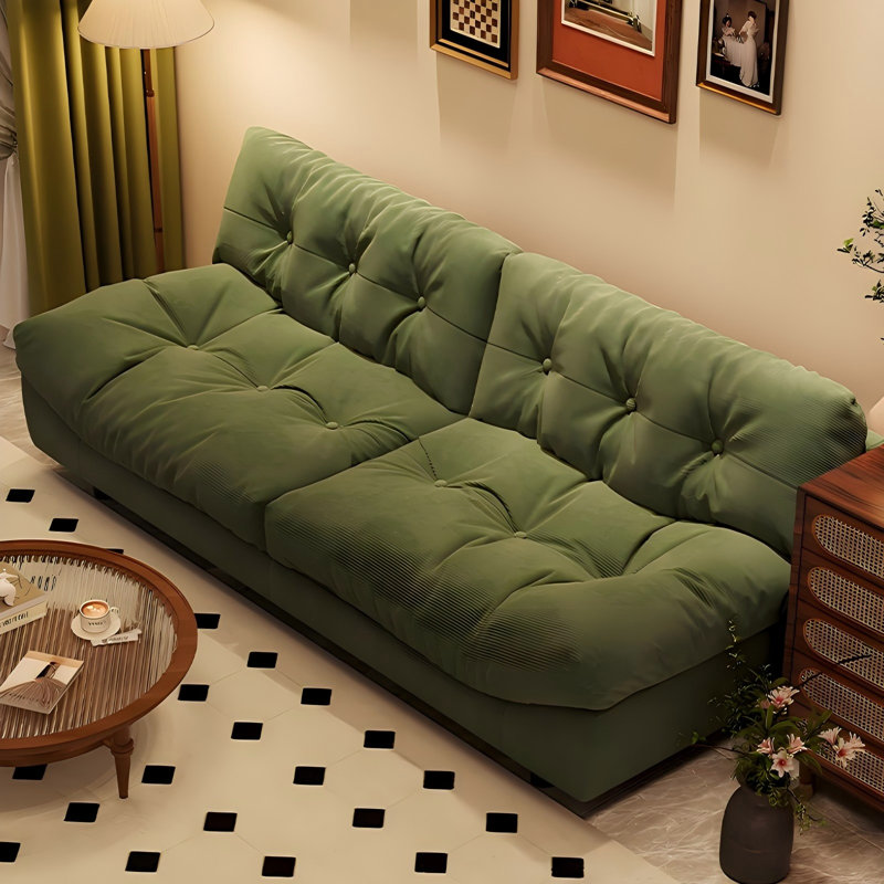Canapé paresseux moderne en velours côtelé 47,24 po, 24.41" H x 47.24" W x 29.53" D