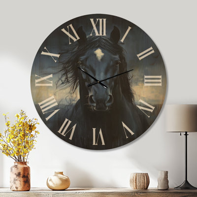 Très grande horloge murale en bois - étalon Moody Midnight